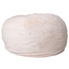 Duncan Oversized White Furry Refillable Bean Bag Chair for All Ages