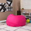 Duncan Oversized Solid Hot Pink Refillable Bean Bag Chair for All Ages