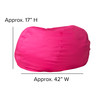 Duncan Oversized Solid Hot Pink Refillable Bean Bag Chair for All Ages