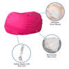 Duncan Oversized Solid Hot Pink Refillable Bean Bag Chair for All Ages