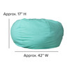 Duncan Oversized Solid Mint Green Refillable Bean Bag Chair for All Ages