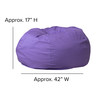 Duncan Oversized Solid Purple Refillable Bean Bag Chair for All Ages
