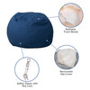 Dillon Small Denim Refillable Bean Bag Chair for Kids and Teens