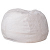 Dillon Small White Furry Refillable Bean Bag Chair for Kids and Teens