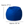 Dillon Small Solid Royal Blue Refillable Bean Bag Chair for Kids and Teens