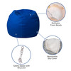 Dillon Small Solid Royal Blue Refillable Bean Bag Chair for Kids and Teens