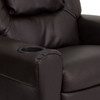 Vana Contemporary Brown LeatherSoft Kids Recliner with Cup Holder and Headrest