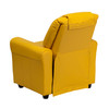 Vana Contemporary Yellow Vinyl Kids Recliner with Cup Holder and Headrest