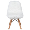Cody Shaggy Faux Fur White Accent Chair - Shag Style Kids Chair for Ages 5-7 - Kids Playroom Chair