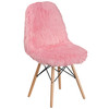 Calvin Shaggy Dog Light Pink Accent Chair