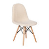 Zula Modern Padded Armless Faux Sherpa Accent Chair with Beechwood Legs in Off-White