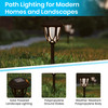 Hess 8 Pack Brown Tulip Design LED Solar Lights Weather Resistant Outdoor Solar Powered Lights for Pathway, Garden, & Yard