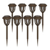 Hess 8 Pack Brown Tulip Design LED Solar Lights Weather Resistant Outdoor Solar Powered Lights for Pathway, Garden, & Yard