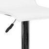 Dax Contemporary White Vinyl Adjustable Height Barstool with Solid Wave Seat and Chrome Base