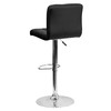 Kathleen Contemporary Black Quilted Vinyl Adjustable Height Barstool with Chrome Base