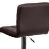 Kathleen Contemporary Brown Quilted Vinyl Adjustable Height Barstool with Chrome Base