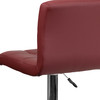 Kathleen Contemporary Burgundy Quilted Vinyl Adjustable Height Barstool with Chrome Base