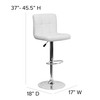 Kathleen Contemporary White Quilted Vinyl Adjustable Height Barstool with Chrome Base