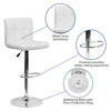 Kathleen Contemporary White Quilted Vinyl Adjustable Height Barstool with Chrome Base