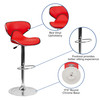 Devin Contemporary Cozy Mid-Back Red Vinyl Adjustable Height Barstool with Chrome Base