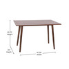 Hatfield 47 Inch Mid-Century Modern Wood Dining Table, Wood Kitchen Table, Dark Walnut