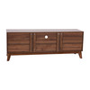 Hatfield Mid-Century Modern TV Stand in Walnut for up to 64 inch TV's - 60 Inch Media Center with Adjustable Center Shelf and Dual Soft Close Doors
