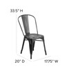 Tenley Commercial Grade Distressed Black Metal Indoor-Outdoor Stackable Chair