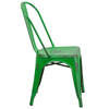 Tenley Commercial Grade Distressed Green Metal Indoor-Outdoor Stackable Chair