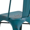 Tenley Commercial Grade Distressed Kelly Blue-Teal Metal Indoor-Outdoor Stackable Chair