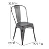 Tenley Commercial Grade Distressed Silver Gray Metal Indoor-Outdoor Stackable Chair