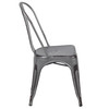 Tenley Commercial Grade Distressed Silver Gray Metal Indoor-Outdoor Stackable Chair