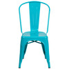 Tenley Commercial Grade Crystal Teal-Blue Metal Indoor-Outdoor Stackable Chair