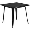 Felix Commercial Grade 31.5" Square Black Metal Indoor-Outdoor Table