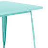 Charis Commercial Grade 31.5" x 63" Rectangular Mint Green Metal Indoor-Outdoor Table