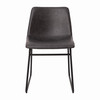 Butler 18 inch Dining Table Height Chair, Mid-Back Sled Base Dining Chair in Dark Gray LeatherSoft with Black Frame, Set of 2