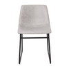 Butler 18 inch Dining Table Height Chair, Mid-Back Sled Base Dining Chair in Light Gray LeatherSoft with Black Frame, Set of 2