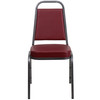 HERCULES Series Trapezoidal Back Stacking Banquet Chair in Burgundy Vinyl - Silver Vein Frame