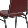 HERCULES Series Trapezoidal Back Stacking Banquet Chair in Burgundy Vinyl - Silver Vein Frame