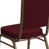 HERCULES Series Crown Back Stacking Banquet Chair in Burgundy Fabric - Gold Frame