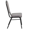 HERCULES Series Crown Back Stacking Banquet Chair in Gray Fabric - Black Frame