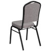 HERCULES Series Crown Back Stacking Banquet Chair in Gray Fabric - Black Frame