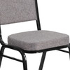 HERCULES Series Crown Back Stacking Banquet Chair in Gray Fabric - Black Frame