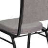 HERCULES Series Crown Back Stacking Banquet Chair in Gray Fabric - Black Frame