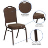 HERCULES Series Crown Back Stacking Banquet Chair in Brown Patterned Fabric - Copper Vein Frame