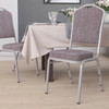 HERCULES Series Crown Back Stacking Banquet Chair in Herringbone Fabric - Silver Frame