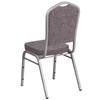 HERCULES Series Crown Back Stacking Banquet Chair in Herringbone Fabric - Silver Frame