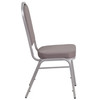 HERCULES Series Crown Back Stacking Banquet Chair in Gray Dot Fabric - Silver Frame