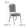 HERCULES Series Crown Back Stacking Banquet Chair in Blue Fabric - Silver Frame