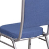 HERCULES Series Crown Back Stacking Banquet Chair in Blue Fabric - Silver Frame