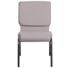 HERCULES Series 18.5''W Stacking Church Chair in Gray Dot Fabric - Silver Vein Frame